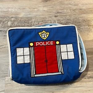 Vintage handmade Police play bag with 4 pieces
